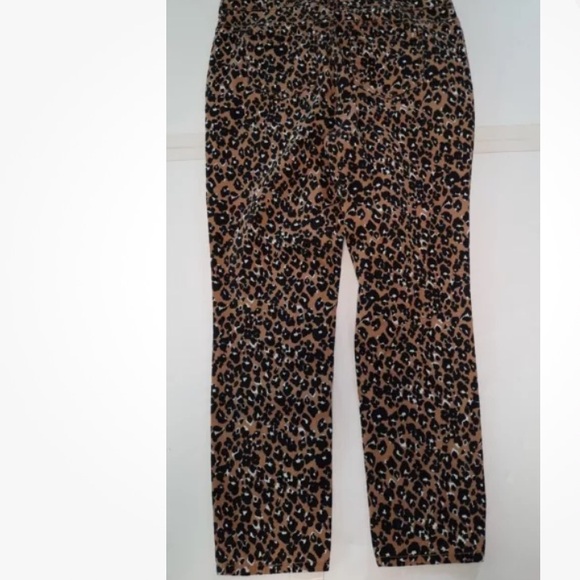 ADRIENNE VITADINNI WOMENS PANTS, LEOPARD PRINT, SIZE 12 - Picture 1 of 11